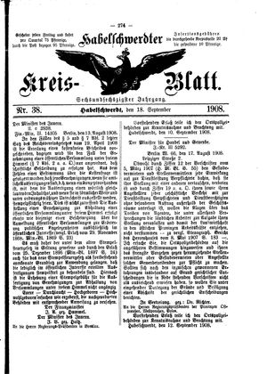 Habelschwerdter Kreisblatt vom 18.09.1908