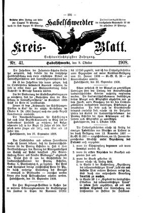 Habelschwerdter Kreisblatt vom 09.10.1908