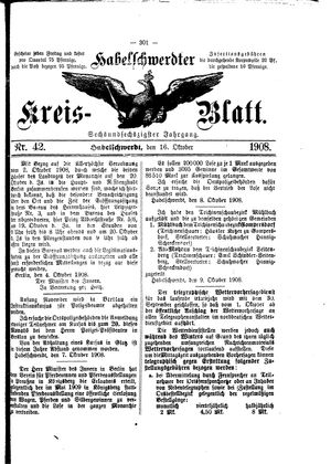 Habelschwerdter Kreisblatt vom 16.10.1908