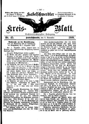 Habelschwerdter Kreisblatt vom 06.11.1908