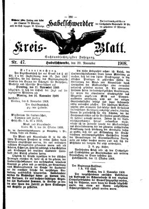 Habelschwerdter Kreisblatt vom 20.11.1908