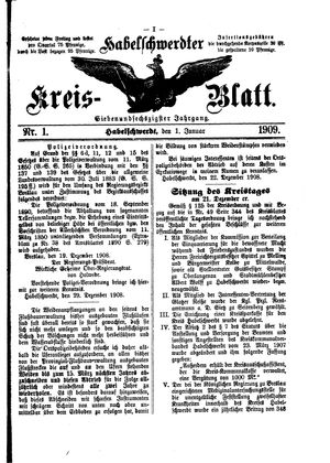 Habelschwerdter Kreisblatt vom 01.01.1909