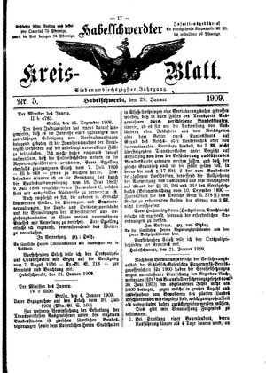 Habelschwerdter Kreisblatt vom 29.01.1909