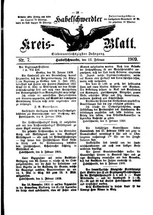 Habelschwerdter Kreisblatt vom 12.02.1909