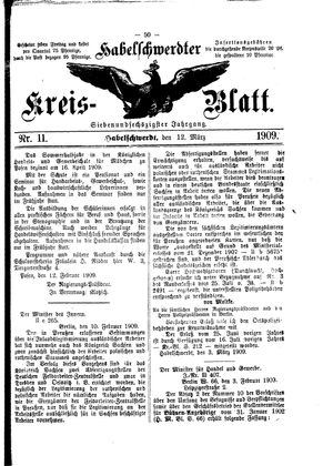 Habelschwerdter Kreisblatt vom 12.03.1909