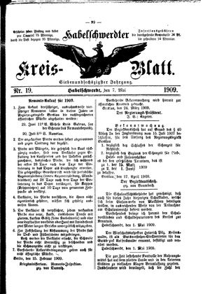 Habelschwerdter Kreisblatt vom 07.05.1909