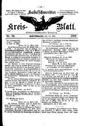 Habelschwerdter Kreisblatt vom 14.05.1909