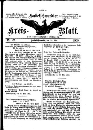 Habelschwerdter Kreisblatt vom 28.05.1909