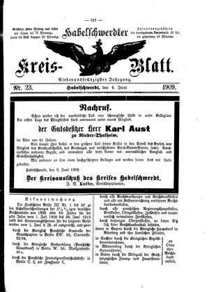 Habelschwerdter Kreisblatt vom 04.06.1909