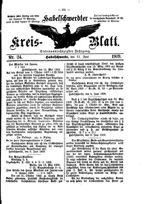 Habelschwerdter Kreisblatt vom 11.06.1909