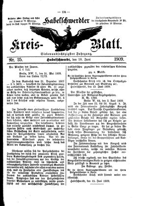 Habelschwerdter Kreisblatt vom 18.06.1909