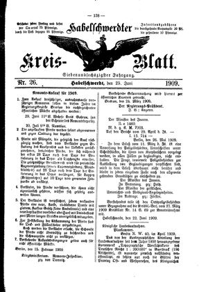 Habelschwerdter Kreisblatt vom 25.06.1909
