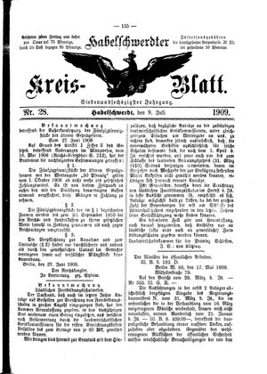 Habelschwerdter Kreisblatt vom 09.07.1909