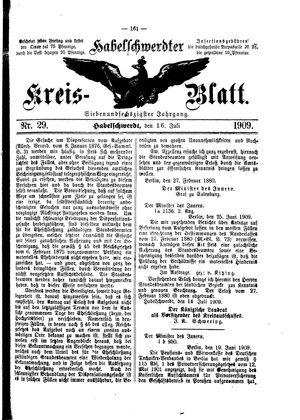 Habelschwerdter Kreisblatt vom 16.07.1909