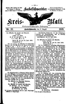 Habelschwerdter Kreisblatt vom 06.08.1909