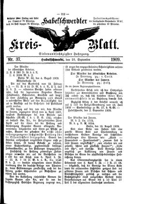 Habelschwerdter Kreisblatt vom 10.09.1909
