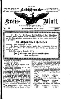 Habelschwerdter Kreisblatt vom 08.10.1909