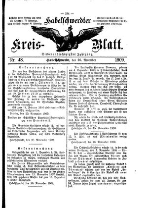 Habelschwerdter Kreisblatt vom 26.11.1909
