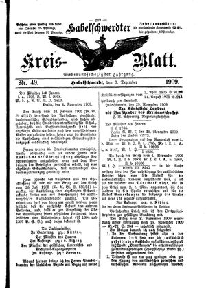 Habelschwerdter Kreisblatt vom 03.12.1909