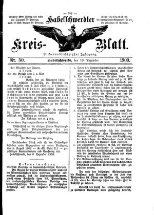 Habelschwerdter Kreisblatt vom 10.12.1909