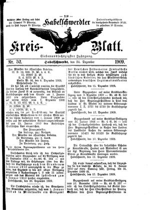Habelschwerdter Kreisblatt on Dec 24, 1909