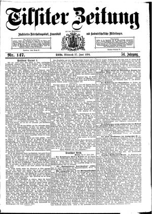 Tilsiter Zeitung vom 27.06.1894