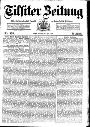 Tilsiter Zeitung on Jul 31, 1894