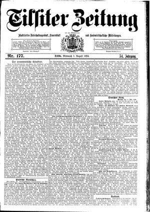 Tilsiter Zeitung vom 01.08.1894