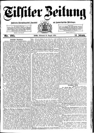 Tilsiter Zeitung on Aug 22, 1894