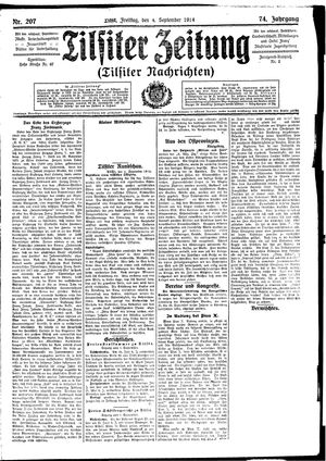 Tilsiter Zeitung vom 04.09.1914