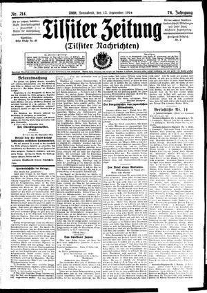 Tilsiter Zeitung vom 12.09.1914