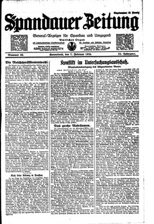 Spandauer Zeitung vom 07.02.1925