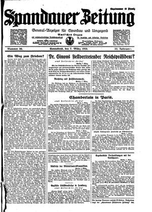 Spandauer Zeitung vom 07.03.1925