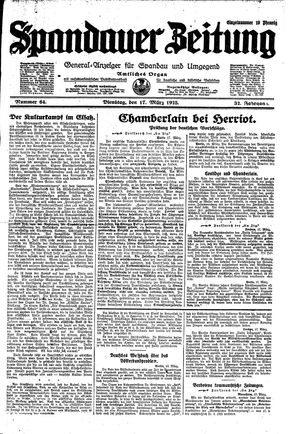 Spandauer Zeitung vom 17.03.1925