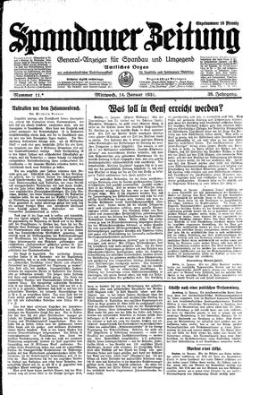 Spandauer Zeitung vom 14.01.1931