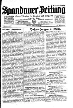 Spandauer Zeitung vom 19.01.1931