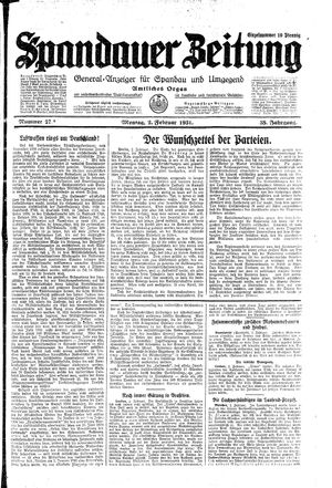 Spandauer Zeitung vom 02.02.1931