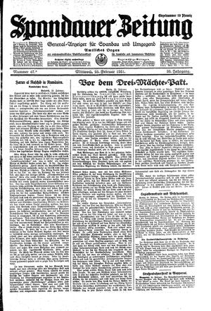 Spandauer Zeitung vom 25.02.1931