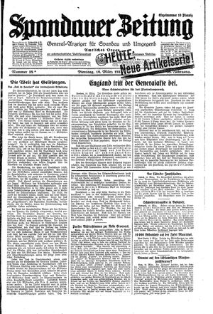 Spandauer Zeitung vom 10.03.1931