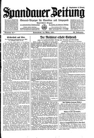 Spandauer Zeitung vom 14.03.1931