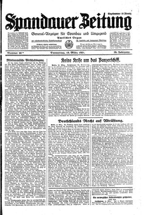 Spandauer Zeitung vom 19.03.1931
