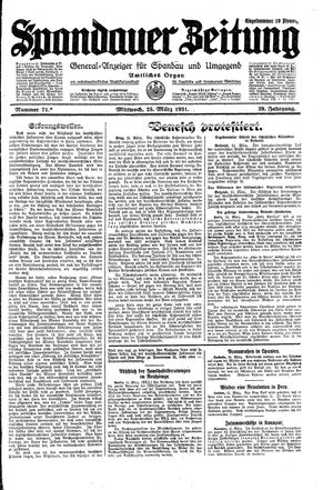 Spandauer Zeitung vom 25.03.1931