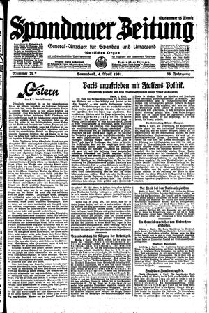 Spandauer Zeitung vom 04.04.1931