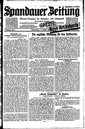 Spandauer Zeitung vom 11.04.1931