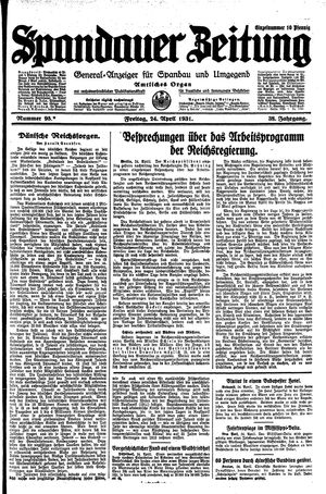 Spandauer Zeitung vom 24.04.1931