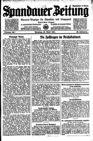Spandauer Zeitung vom 28.04.1931