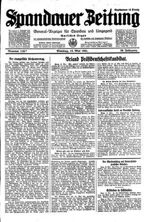 Spandauer Zeitung vom 12.05.1931