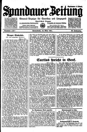 Spandauer Zeitung vom 16.05.1931