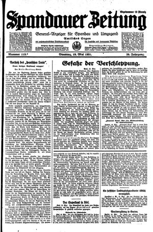 Spandauer Zeitung vom 19.05.1931