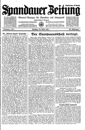 Spandauer Zeitung vom 22.05.1931